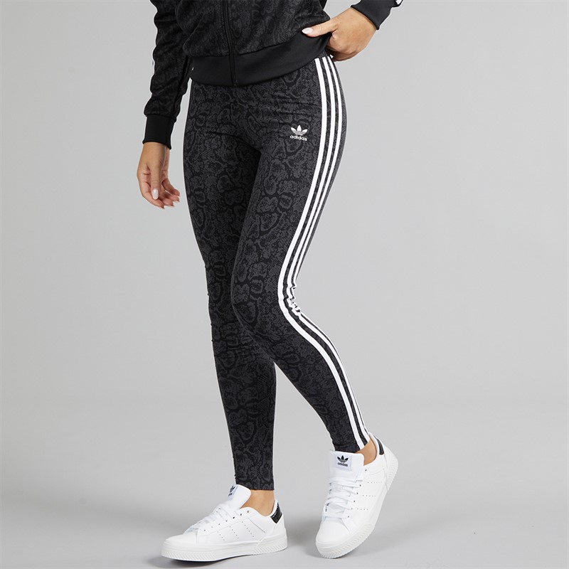 adidas Originals Womens Snake All Over Print Leggings Black/Multicolor