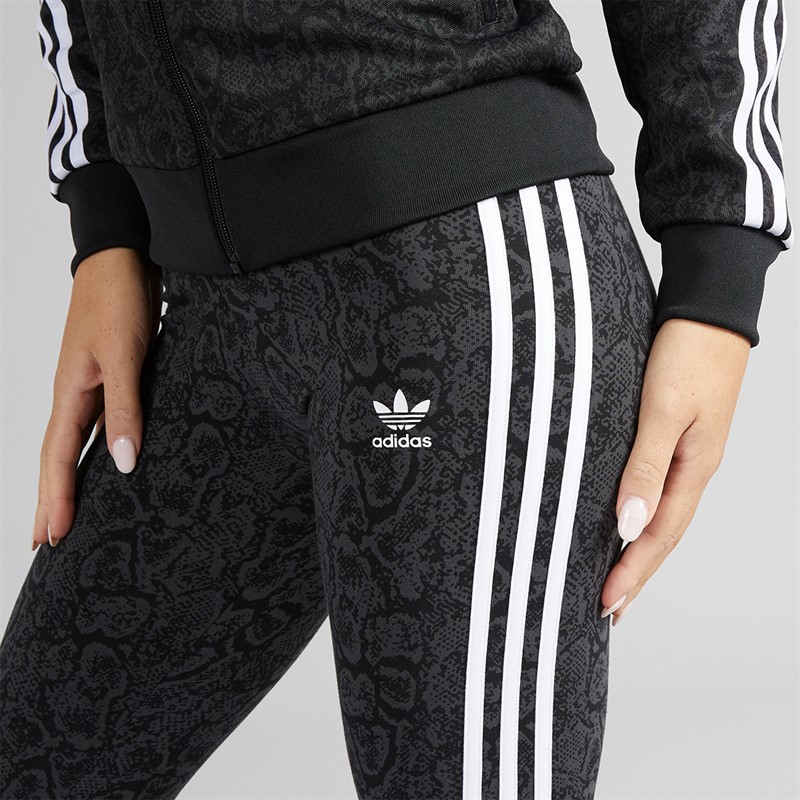 adidas Originals Womens Snake All Over Print Leggings Black/Multicolor