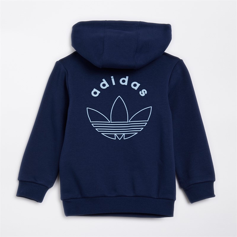 adidas Originals Infant Boys Graphic Back Hoodie And Joggers Set Night Indigo
