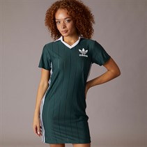 adidas Originals Womens Adicolor 3-Stripes Pinstripe Dress Mineral Green