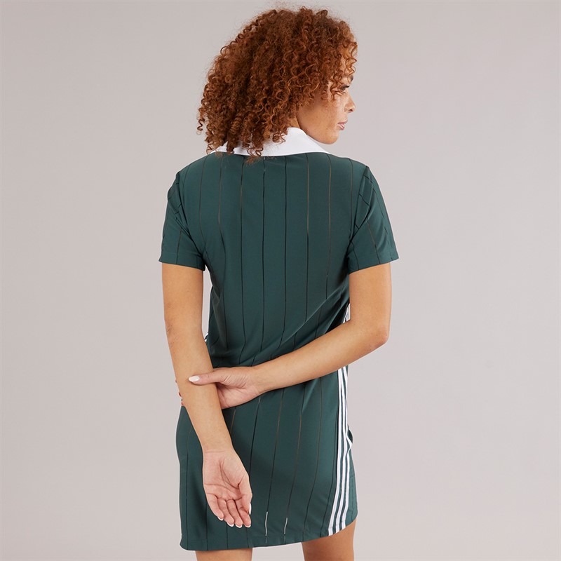 adidas Originals Womens Adicolor 3-Stripes Pinstripe Dress Mineral Green