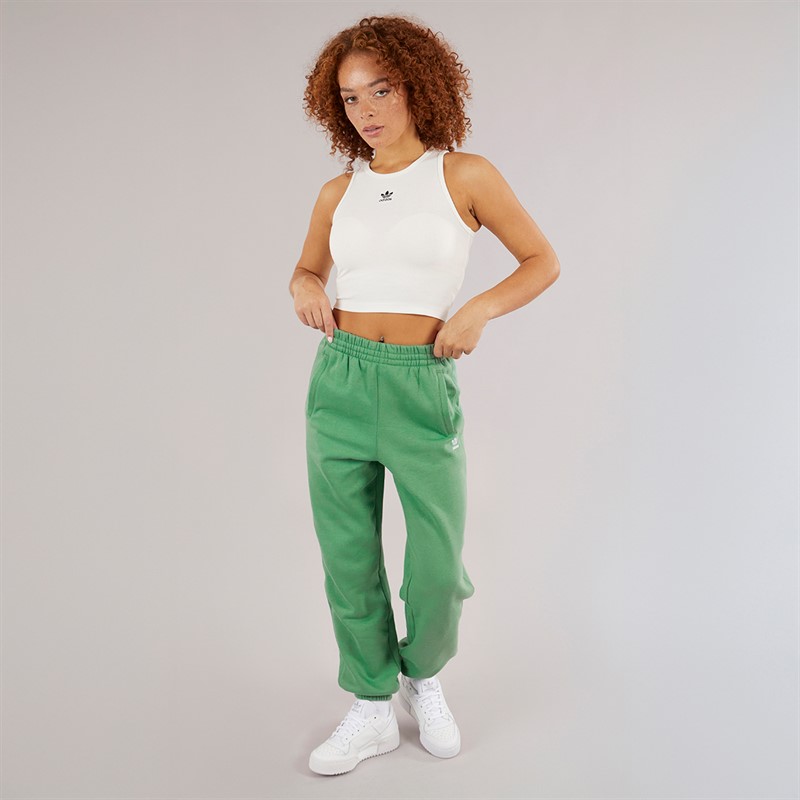 adidas Originals Womens Trefoil Essentials Loose Fleece Joggers Preloved Green