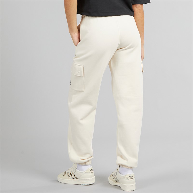 adidas Originals Womens Trefoil Essentials Cargo Fleece Joggers Wonder White