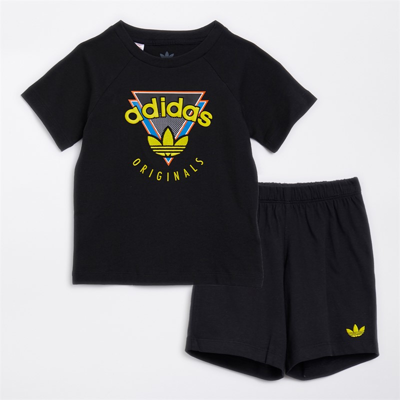 adidas Originals Infant Boys Graphic T-Shirt And Shorts Set Black