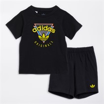 adidas Originals Infant Boys Graphic T-Shirt And Shorts Set Black