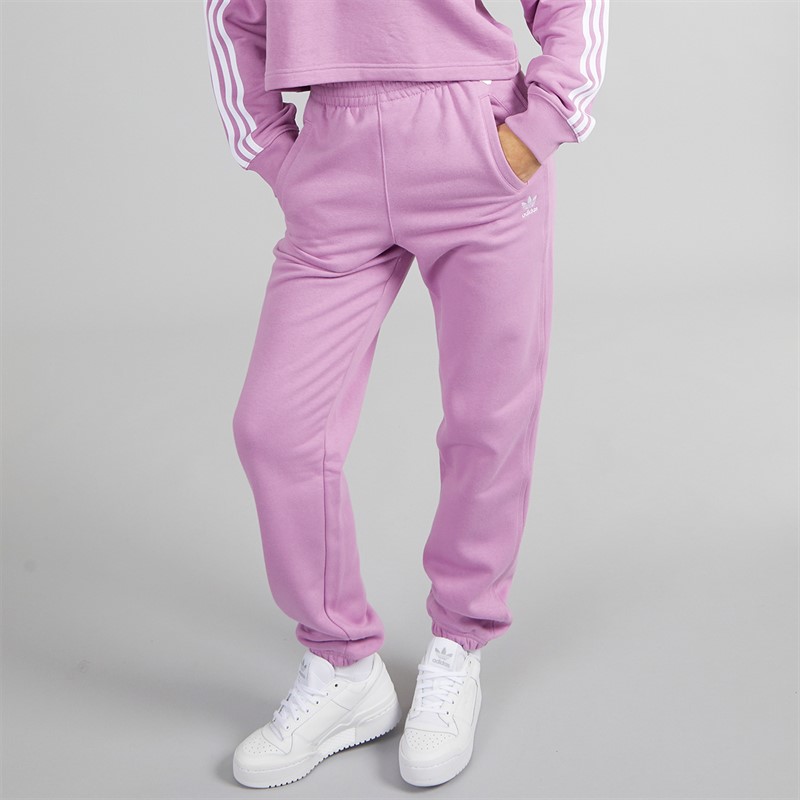 adidas Originals Womens Trefoil Essentials Loose Fleece Joggers Preloved Purple