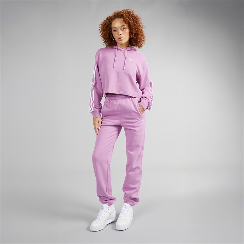 adidas Originals Womens Trefoil Essentials Loose Fleece Joggers Preloved Purple