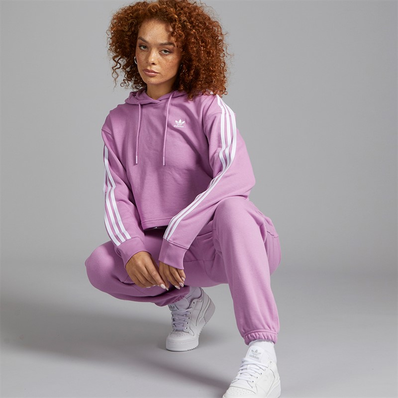 adidas Originals Womens Trefoil Essentials Loose Fleece Joggers Preloved Purple