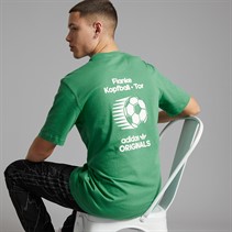 adidas Originals Mens Jazz Club Graphic Back T-Shirt Semi Court Green