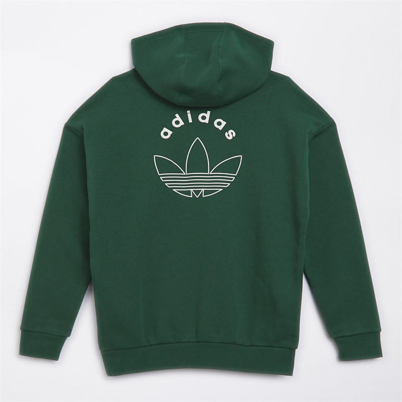 adidas Originals Junior Boys Graphic Back Hoodie Mineral Green