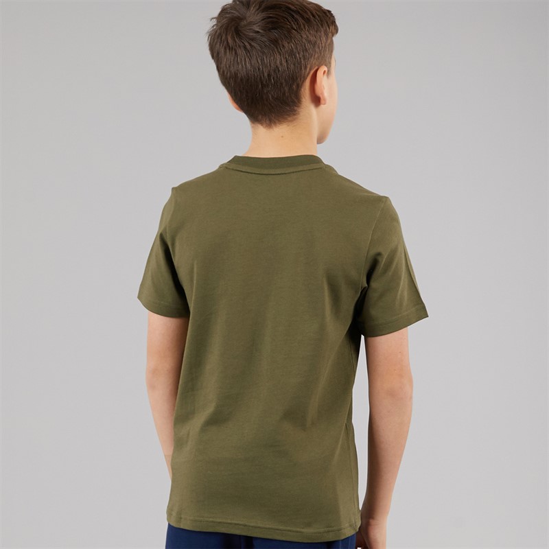 adidas Originals Junior Boys Trefoil Essentials Logo T-Shirt Olive Strata