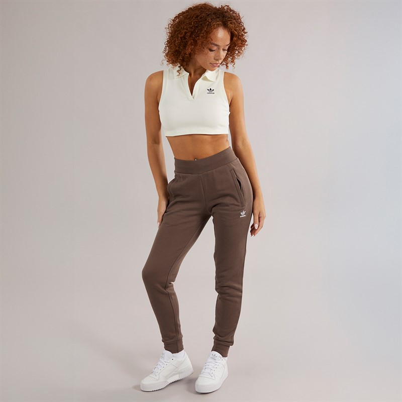 adidas Originals Womens Adicolor Trefoil Essentials Slim Joggers Earth Strata