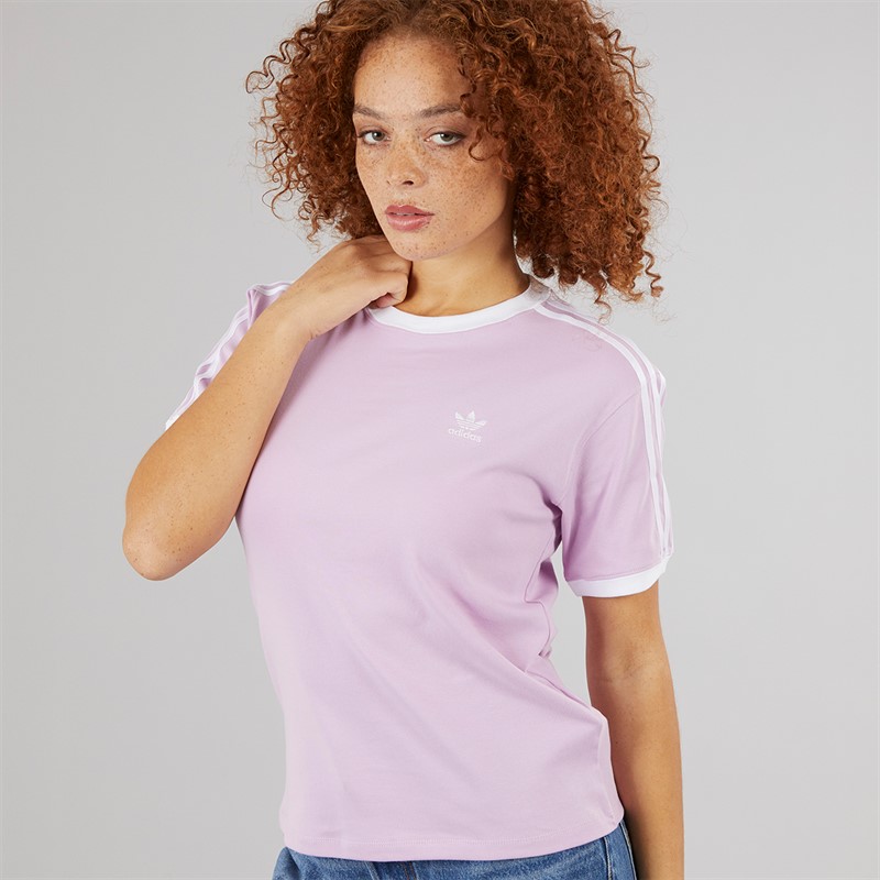 adidas Originals Womens Adicolor 3-Stripes T-Shirt Light Orchid