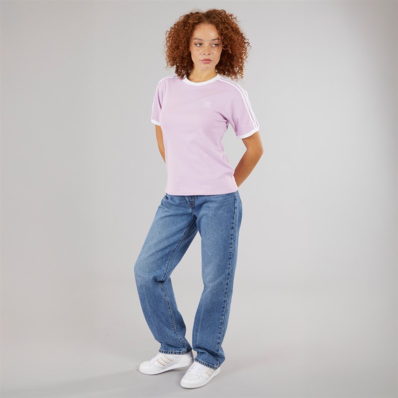 adidas Originals Womens Adicolor 3-Stripes T-Shirt Light Orchid