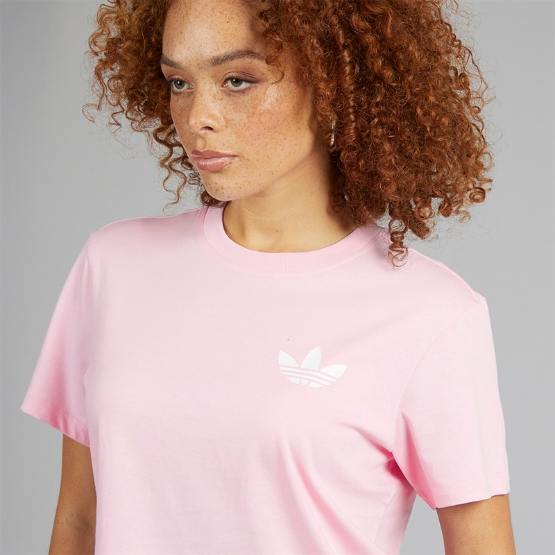 adidas Originals Womens Multiple Logo T-Shirt Orchid Fusion
