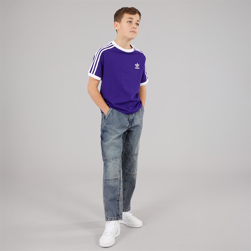 adidas Originals Junior Boys Adicolor 3-Stripes T-Shirt Collegiate Purple