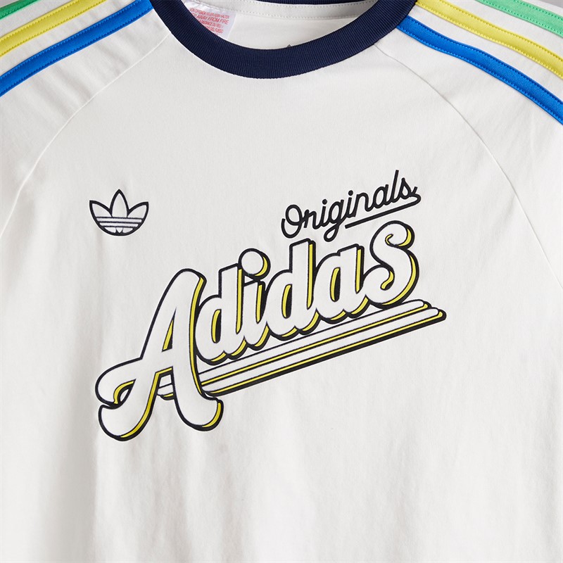 adidas Originals Junior Boys 3-Stripes T-Shirt Cloud White