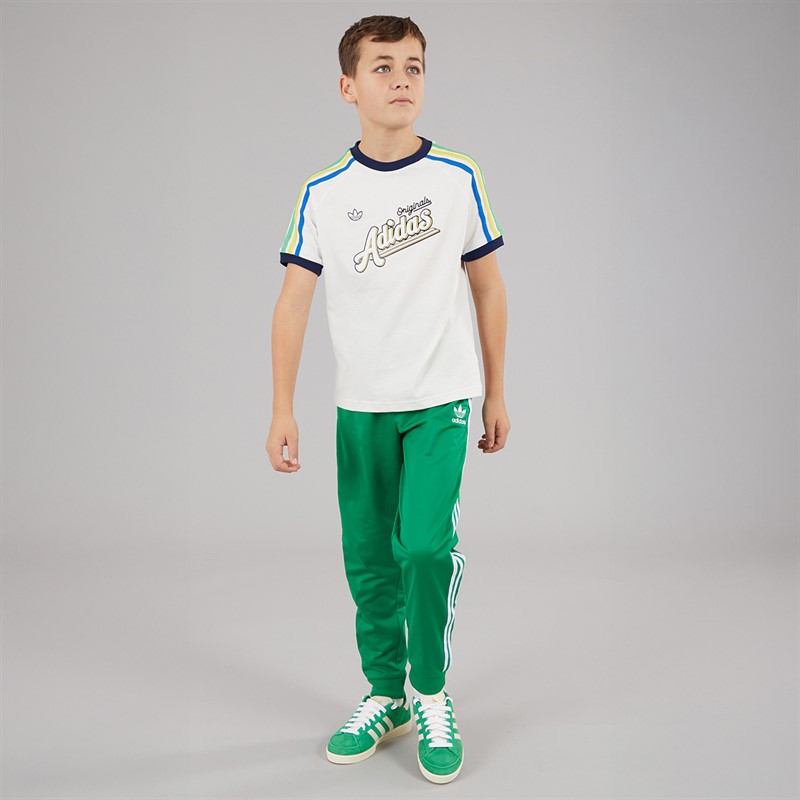 adidas Originals Junior Boys 3-Stripes T-Shirt Cloud White