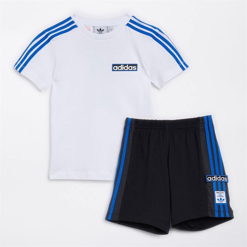 adidas Originals Infant Adibreak T-Shirt And Shorts Set White/Black/Blue