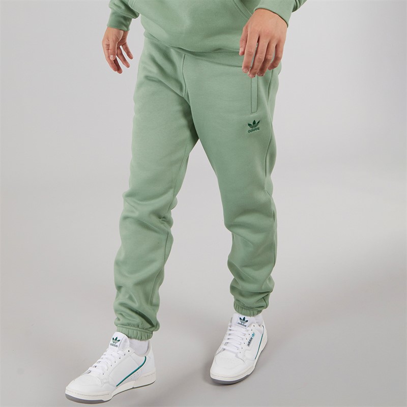 adidas Originals Mens Trefoil Essentials Joggers Silver Green