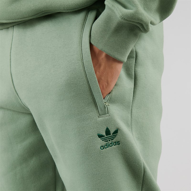 adidas Originals Mens Trefoil Essentials Joggers Silver Green