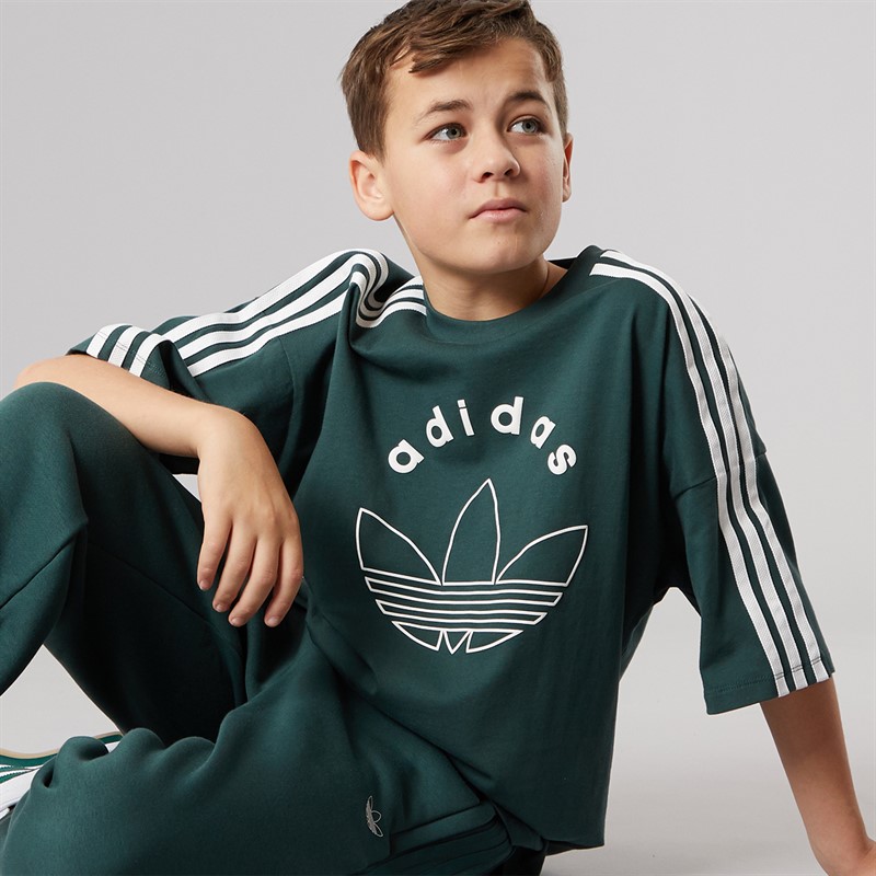 adidas Originals Junior Boys Graphic T-Shirt Mineral Green