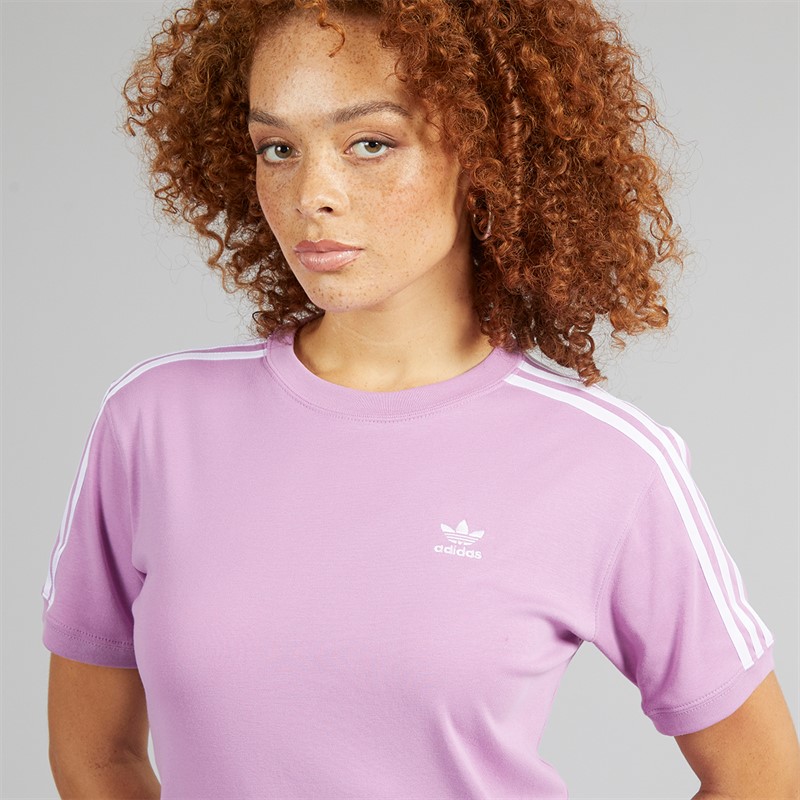 adidas Originals Womens Adicolor 3-stripes T-Shirt Preloved Purple