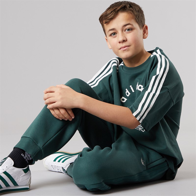 adidas Originals Junior Boys Graphic Joggers Mineral Green