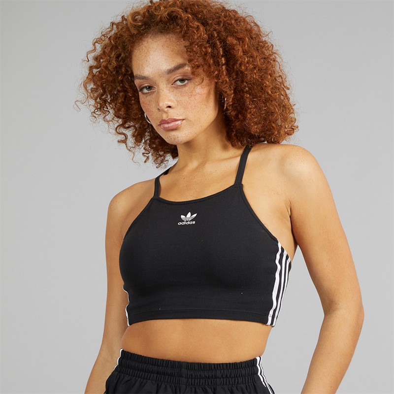 adidas Originals Womens Adicolor 3-Stripes Crop Top Black