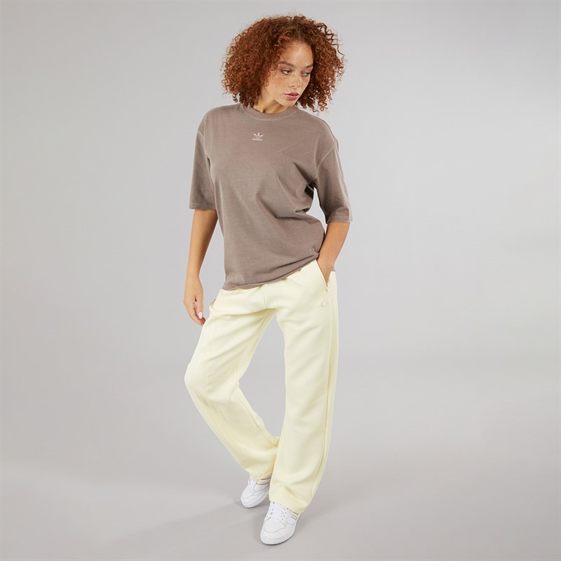 adidas Originals Womens 3-Stripes Oversized Sweatpants Cream White