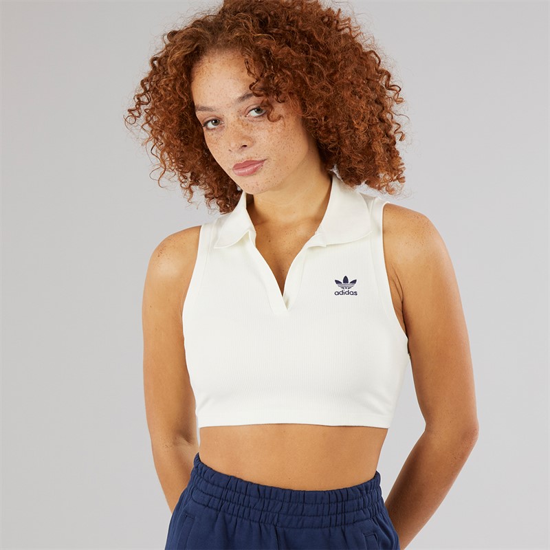 adidas Originals Womens Premium Originals Rib Top Off White