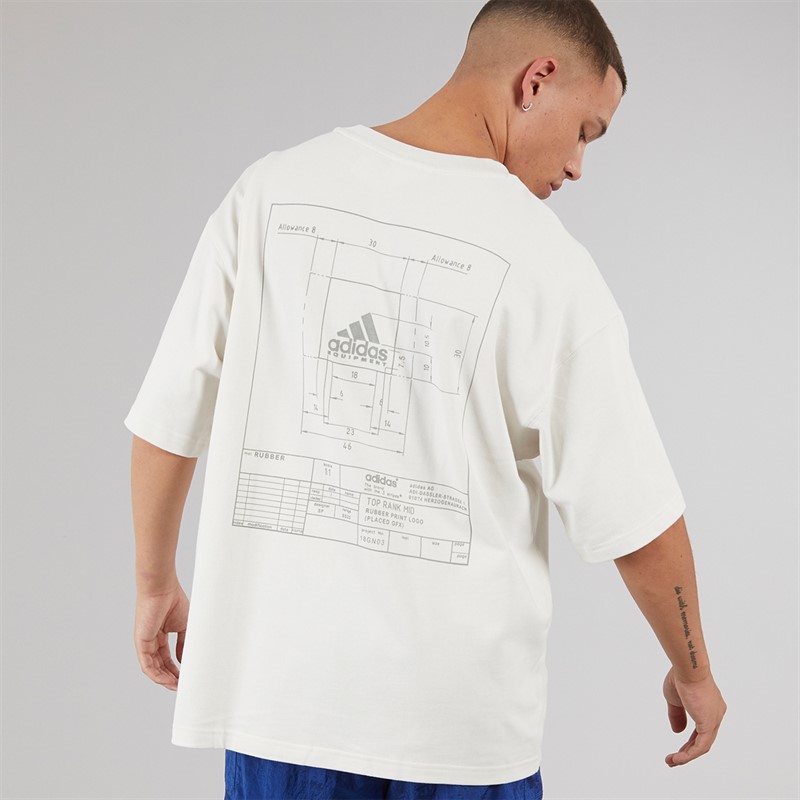 adidas Originals Mens EQT Back Graphic T-Shirt Cloud White