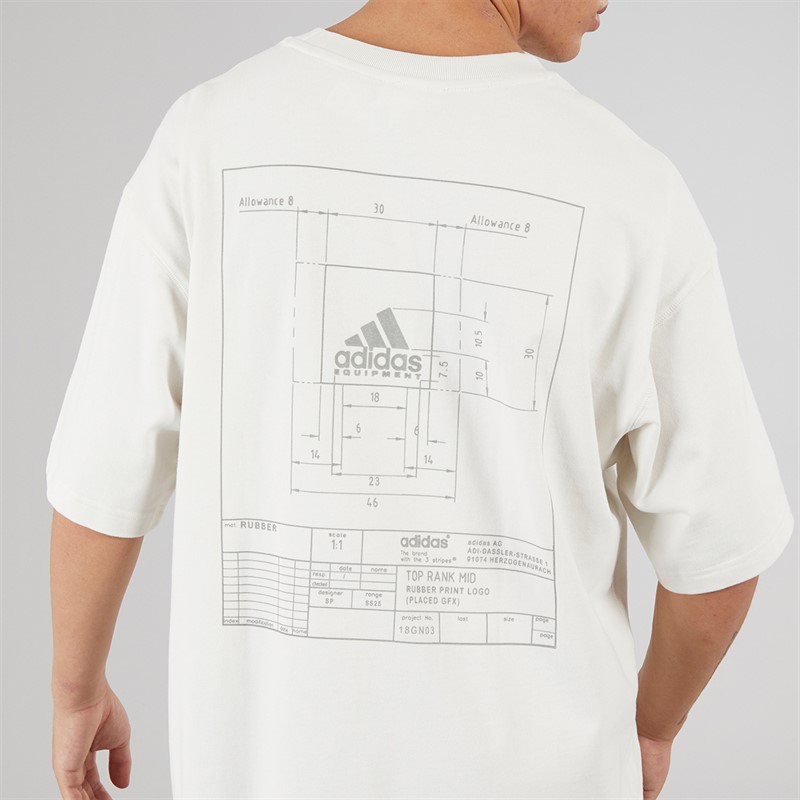 adidas Originals Mens EQT Back Graphic T-Shirt Cloud White