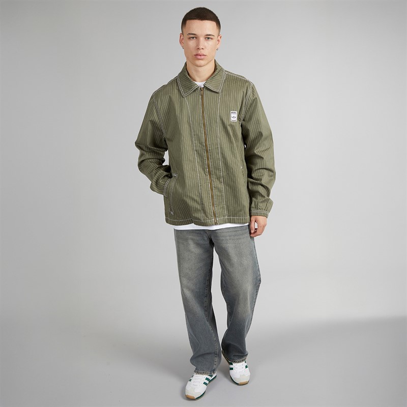 adidas Originals Mens Wabash Nylon Coach Jacket Olive Strata