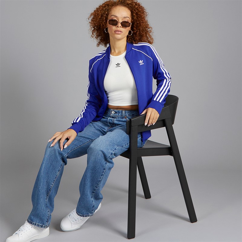 adidas Originals Womens Adicolor Classics Superstar Track Top Semi Lucid Blue