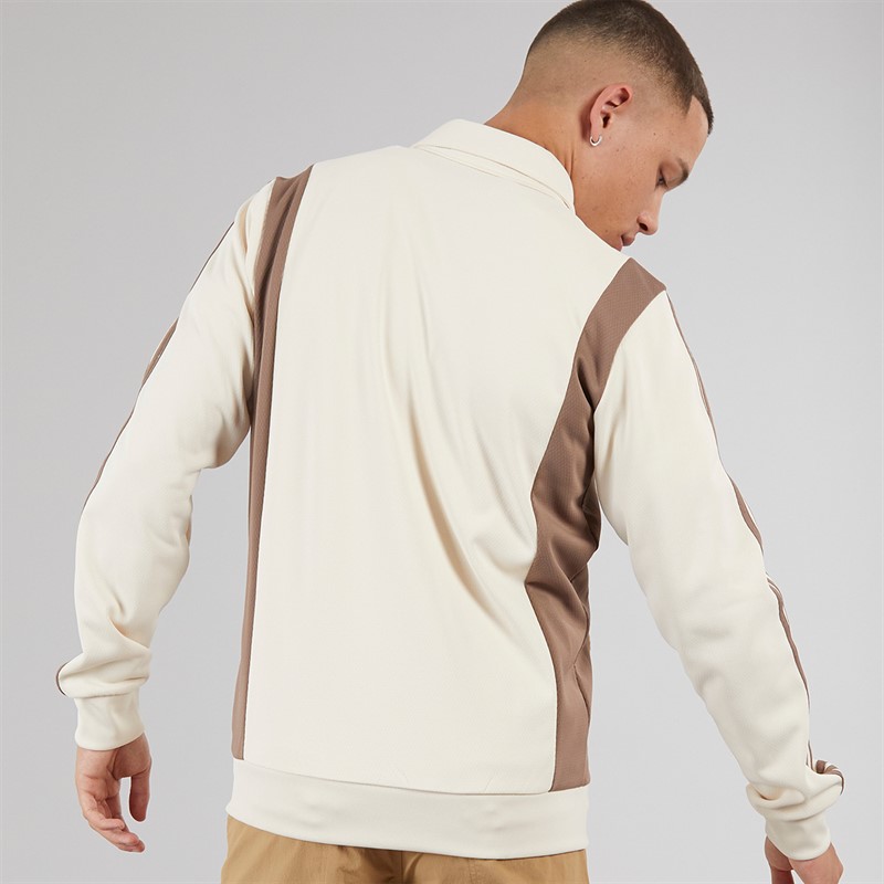 adidas Originals Mens Adicolor Panel Track Top Wonder White/Trace Brown Wonder White / Trace Brown