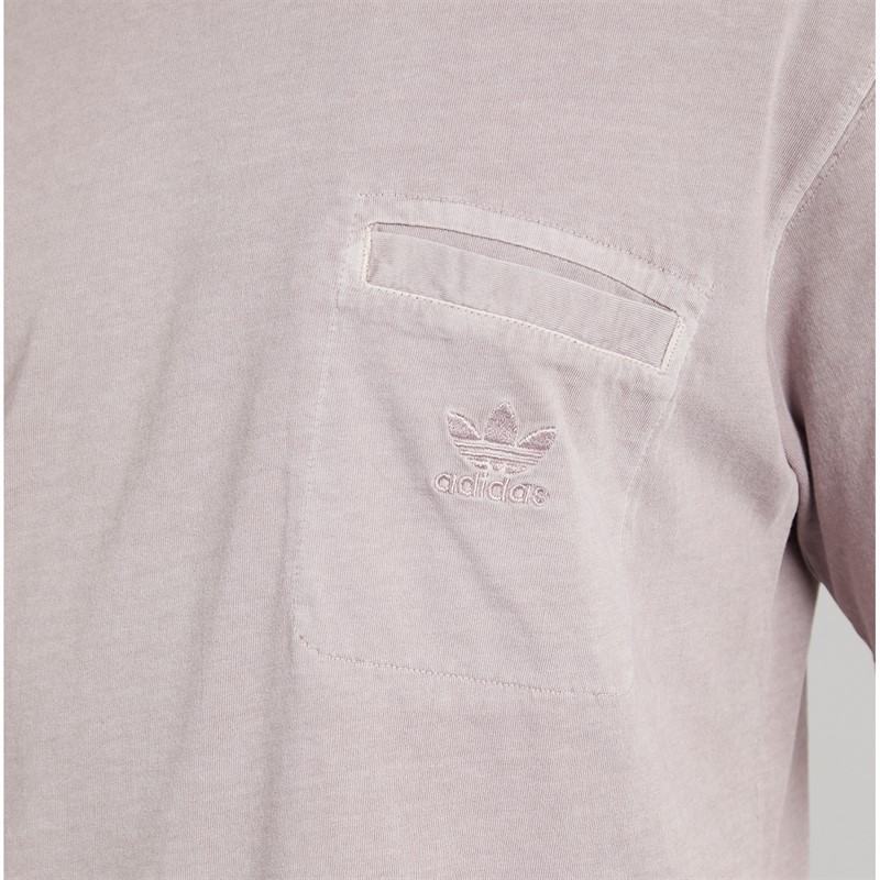 adidas Originals Mens Trefoil Essentials + Dye Pocket T-Shirt Preloved Fig