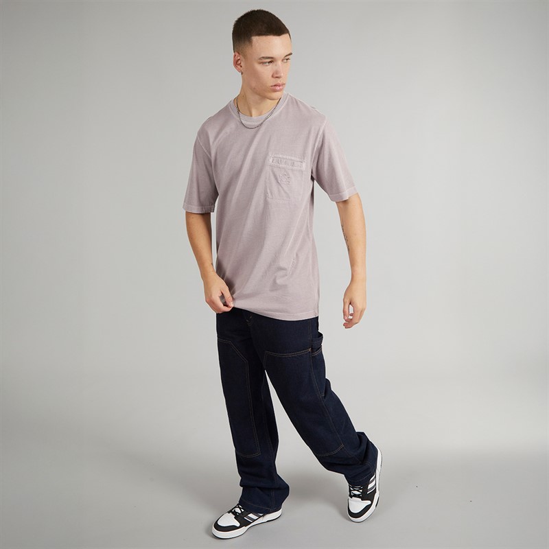 adidas Originals Mens Trefoil Essentials + Dye Pocket T-Shirt Preloved Fig