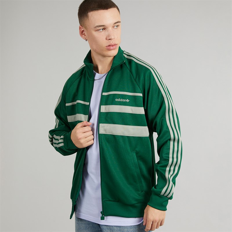 adidas Originals Mens Adicolor First Track Top Collegiate Green/Silver Green