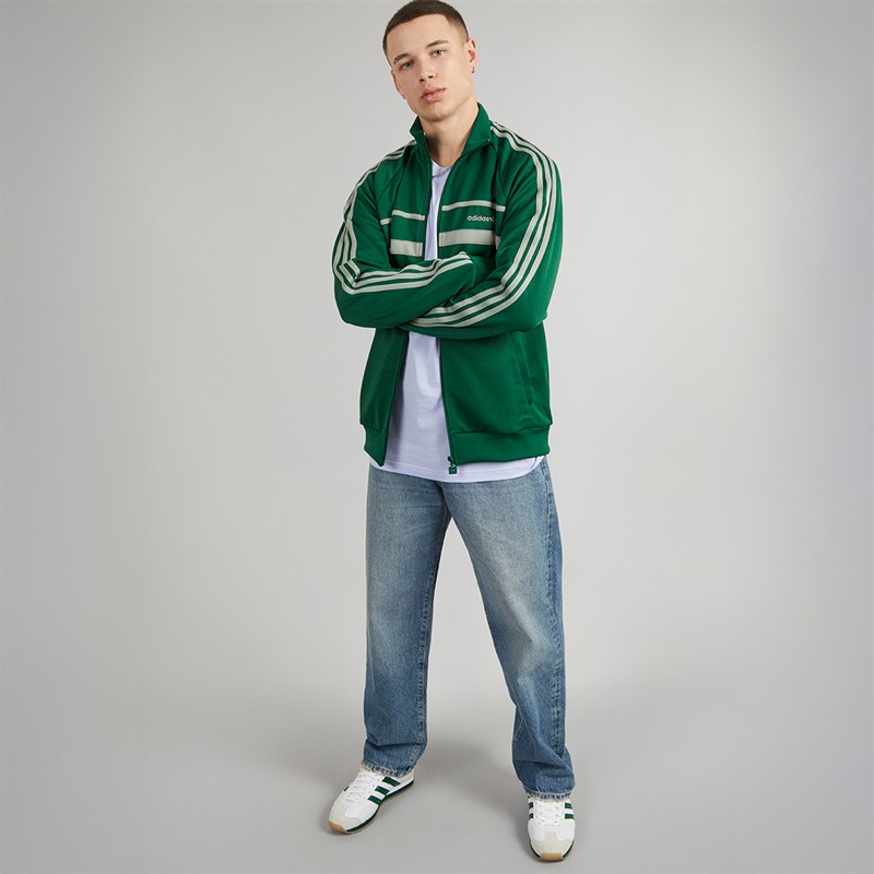 adidas Originals Mens Adicolor First Track Top Collegiate Green/Silver Green