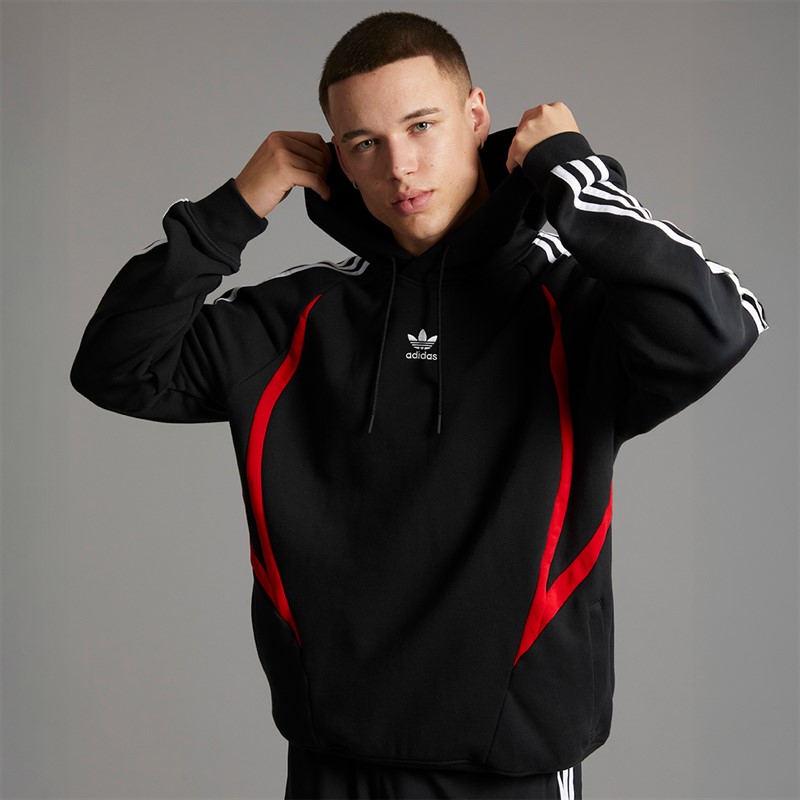 adidas Originals Mens Archive Hoodie Black/Better Scarlet