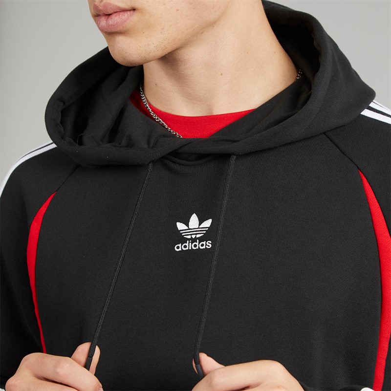 adidas Originals Mens Archive Hoodie Black/Better Scarlet