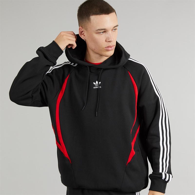 adidas Originals Mens Archive Hoodie Black/Better Scarlet