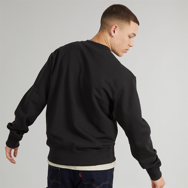 adidas Originals Mens Adicolor Contempo Crew Premium Essentials French Terry Sweatshirt Black