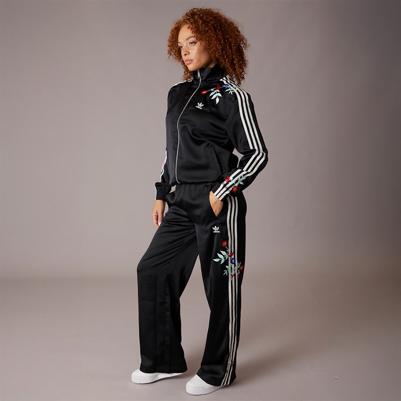 adidas Originals Womens Graphic Floral Firebird Track Joggers Black