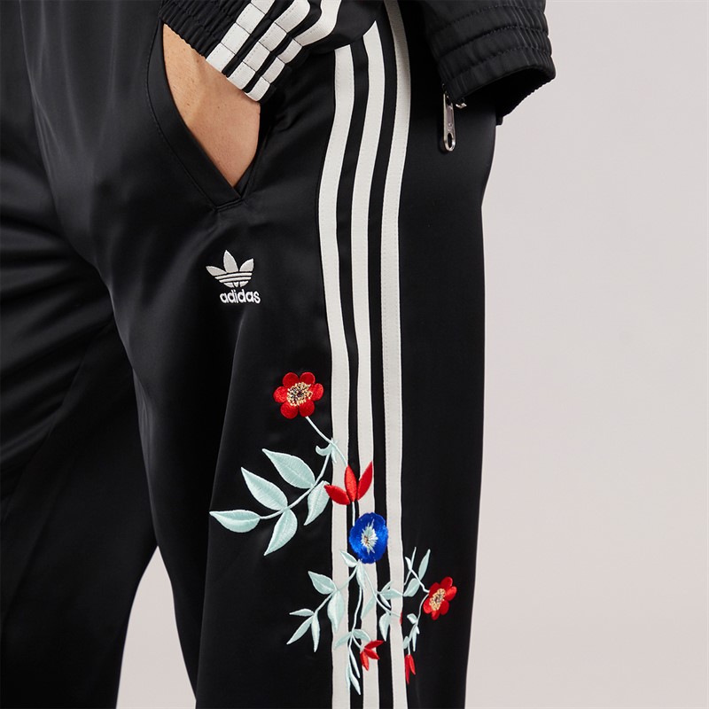 adidas Originals Womens Graphic Floral Firebird Track Joggers Black
