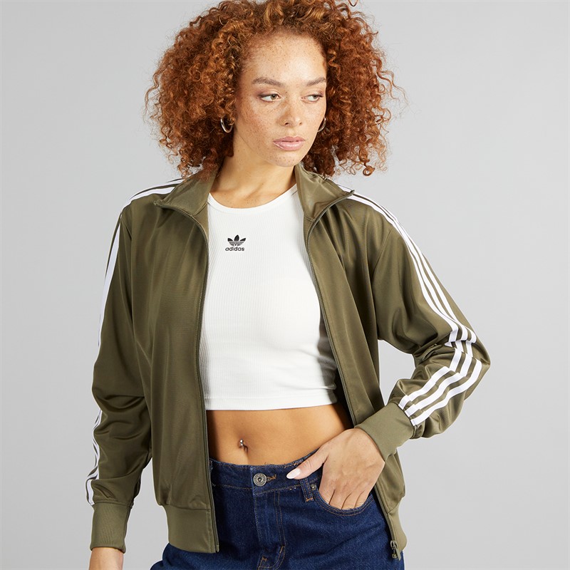 adidas Originals Womens Adicolor Classics Loose Firebird Track Top Olive Strata