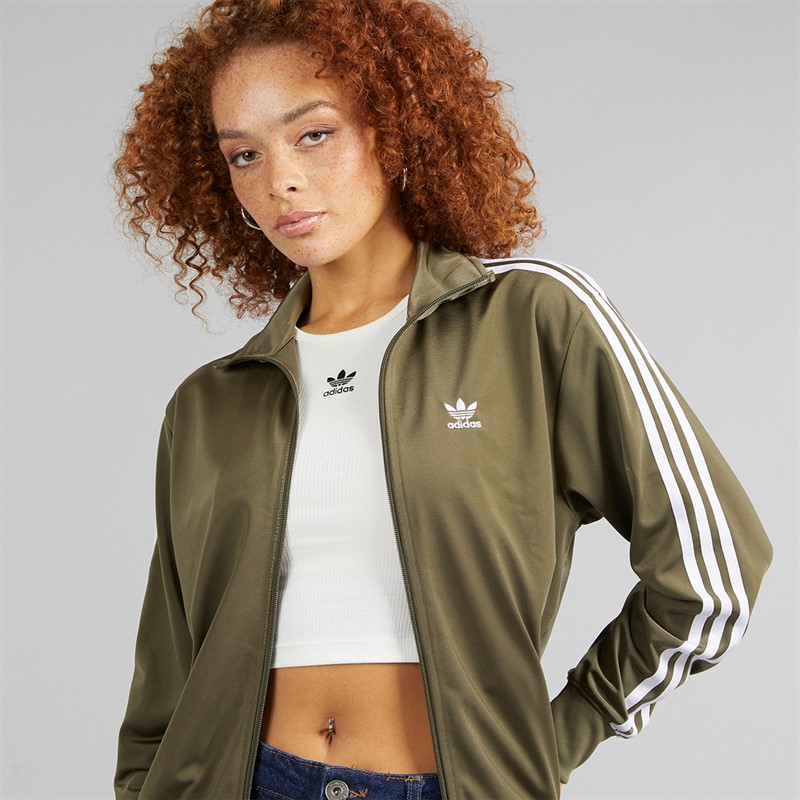 adidas Originals Womens Adicolor Classics Loose Firebird Track Top Olive Strata