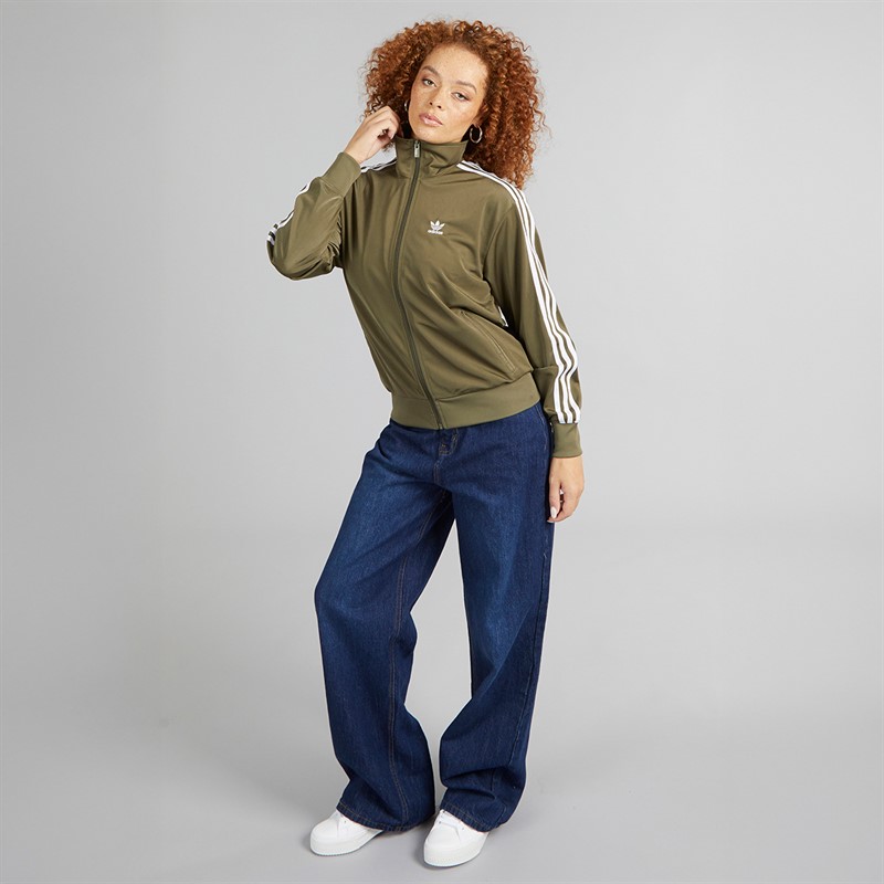 adidas Originals Womens Adicolor Classics Loose Firebird Track Top Olive Strata