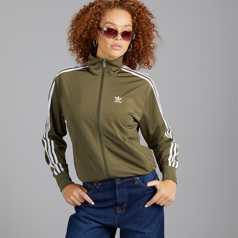 adidas Originals Womens Adicolor Classics Loose Firebird Track Top Olive Strata